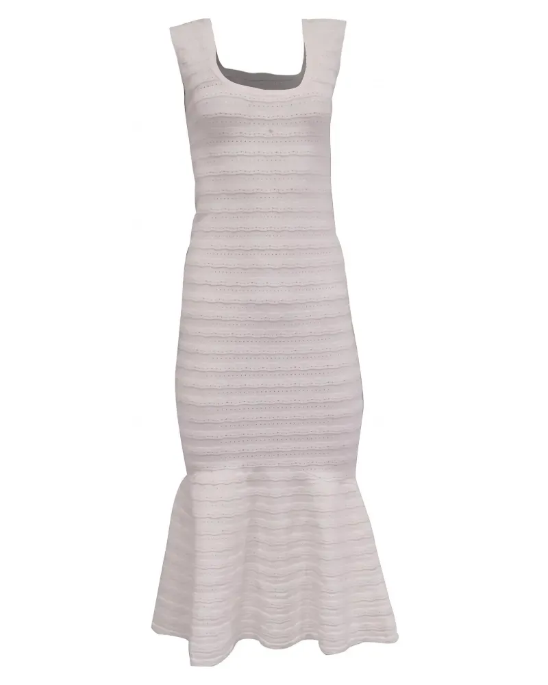 LoveShackFancy Tayleen pointelle-knit maxi dress - Weiß Weiß