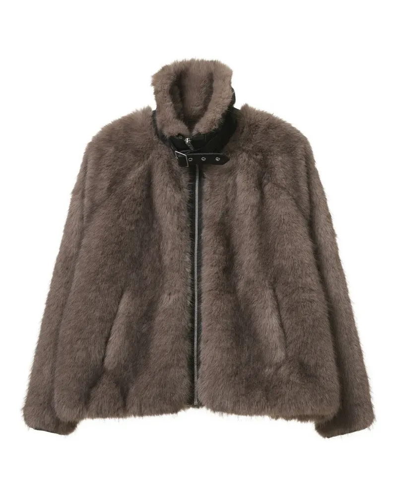 Izzue Jacke aus Faux Fur mit Schnallenverschluss - Braun Braun