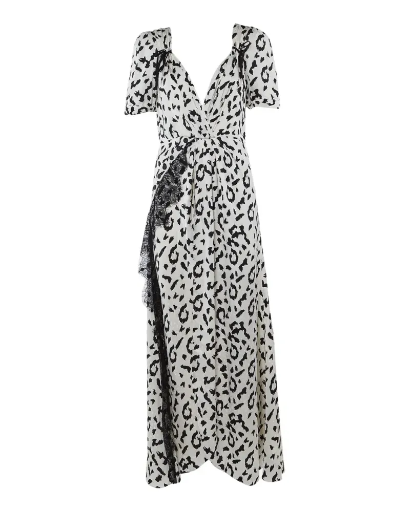 Self-Portrait leopard-print twisted dress - Weiß Weiß