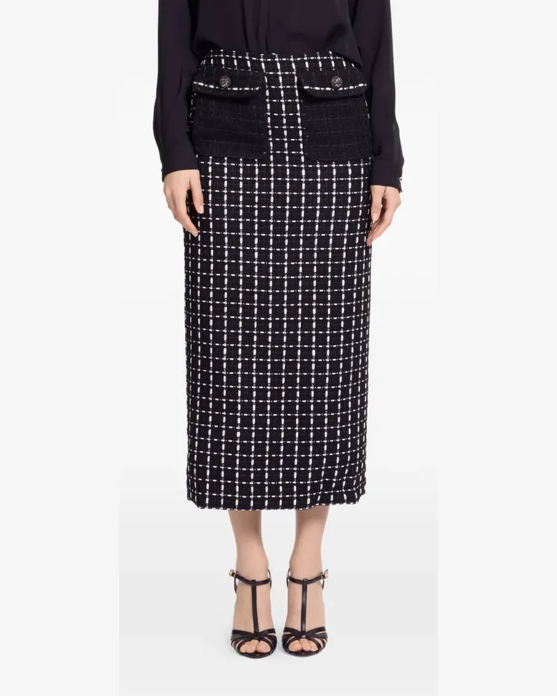Elie Saab Midirock aus Tweed - Schwarz Schwarz