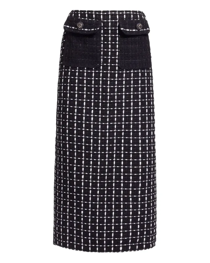 Elie Saab tweed midi skirt - Schwarz Schwarz