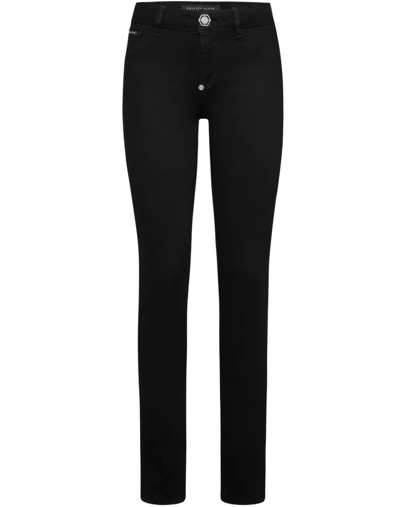 Philipp Plein Jeggings mit Logo-Patch - Schwarz Schwarz