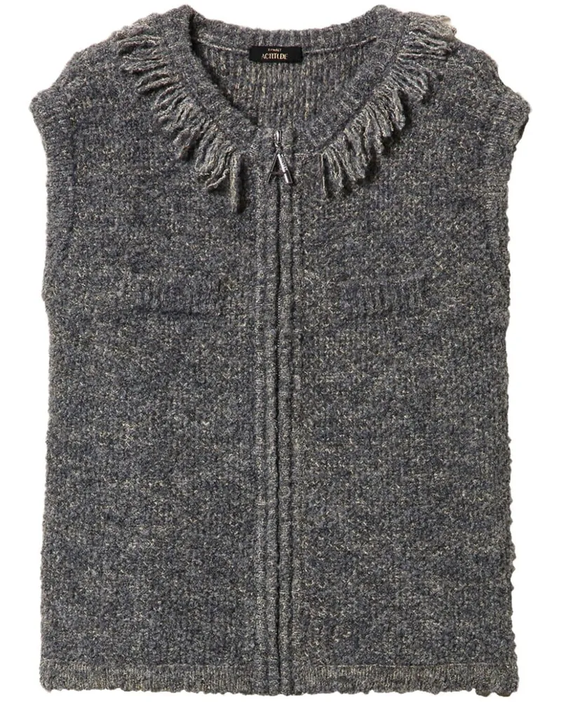Twin-Set Weste aus Bouclé - Grau Grau