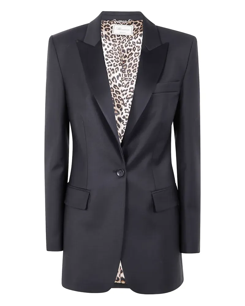Blumarine Einreihiger Satinblazer - Schwarz Schwarz