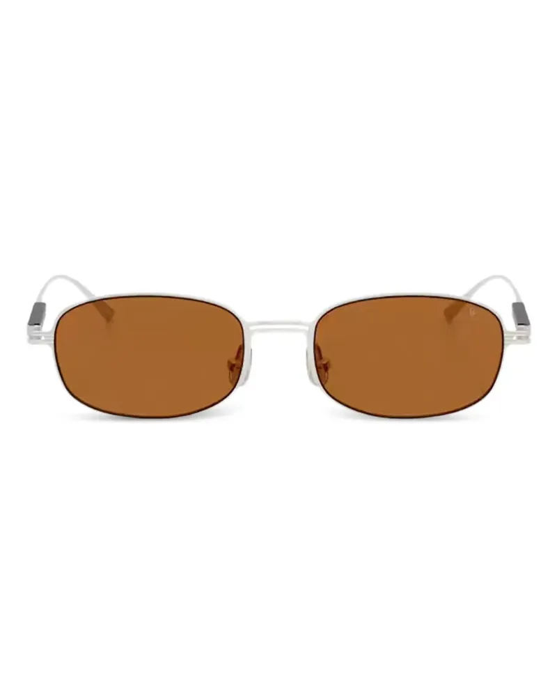 Brunello Cucinelli Carlito B Sonnenbrille mit ovalem Gestell - Silber Silber