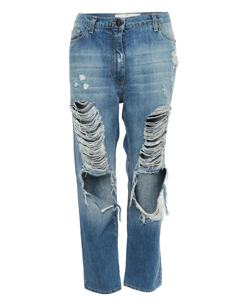 Elisabetta Franchi Jeans in Distressed-Optik - Blau Blau