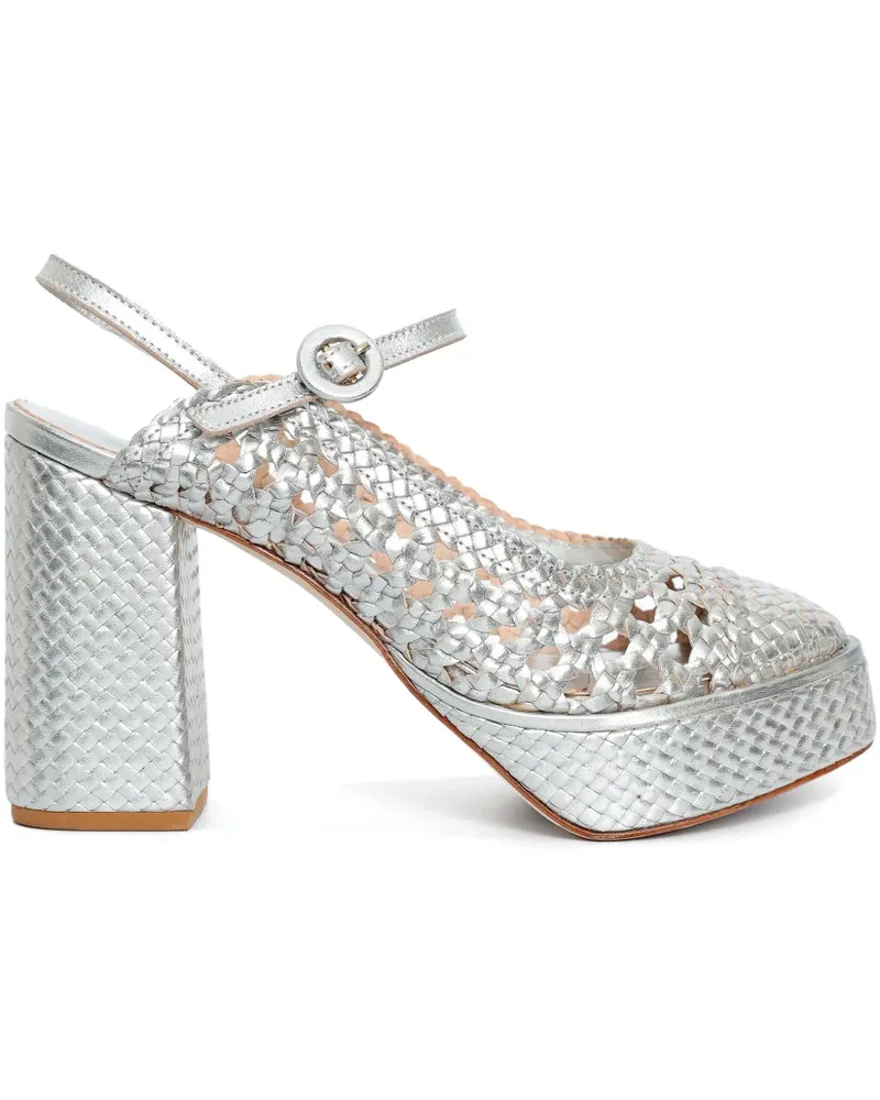 Sarah Chofakian Frame Sandalen 85mm - Silber Silber
