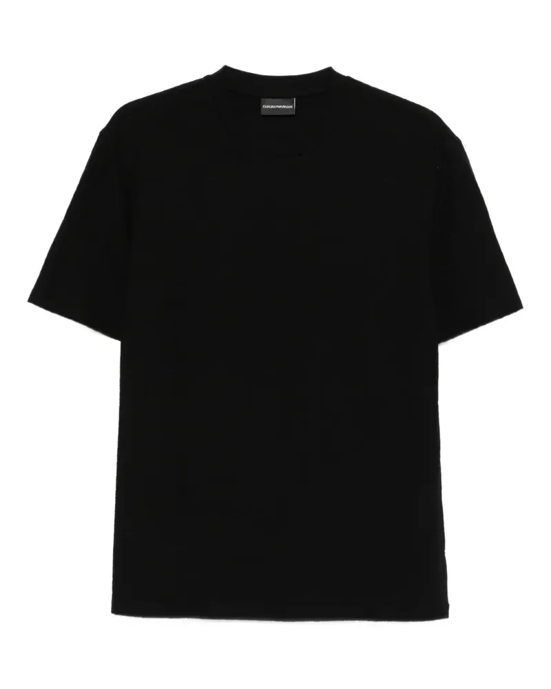 Emporio Armani logo-pattern T-shirt - Schwarz Schwarz