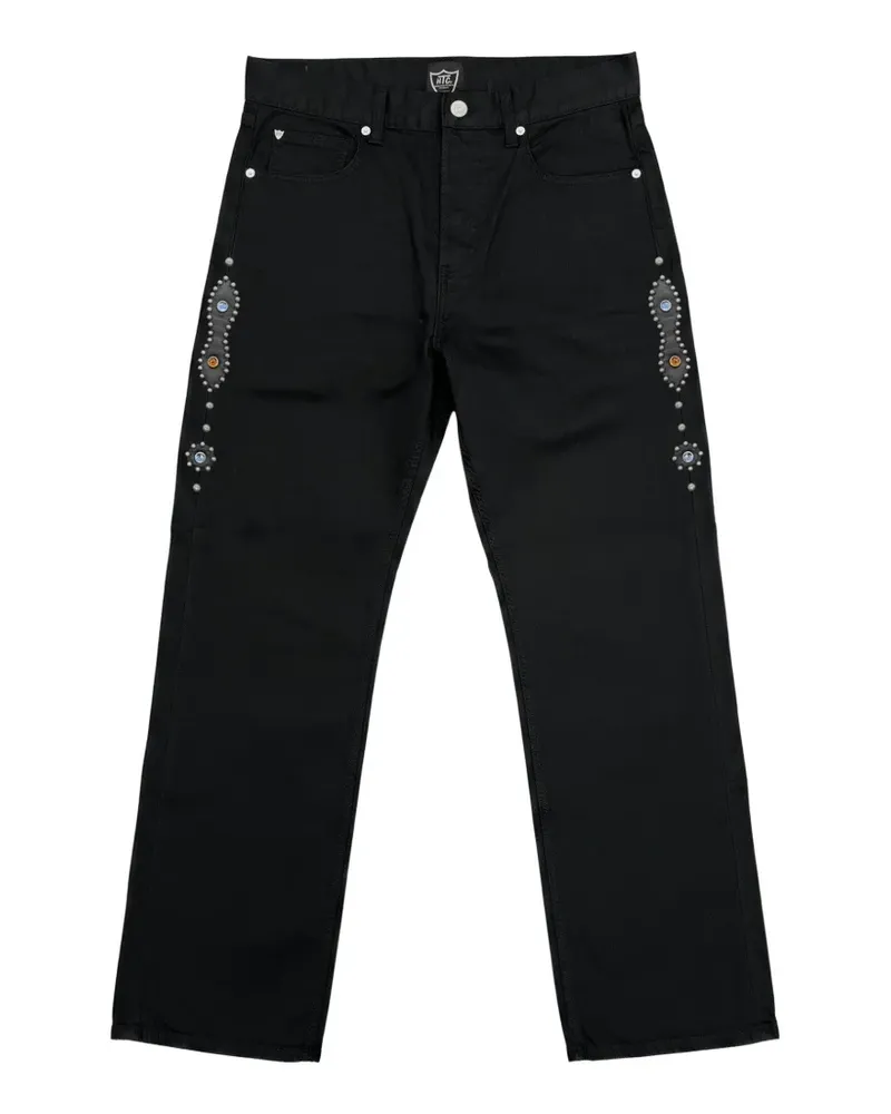 HTC Hollywood Trading Company Jeans mit Nieten - Schwarz Schwarz