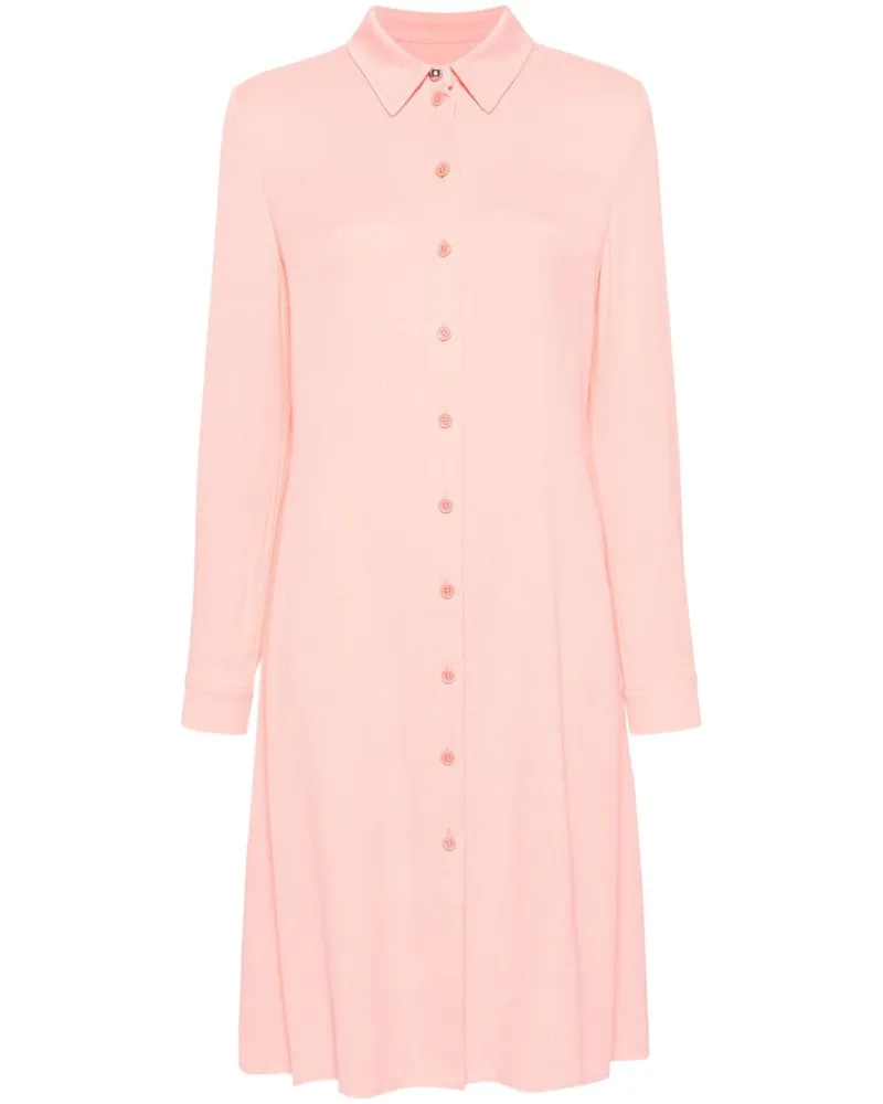 Ports 1961 Texturiertes Mini-Hemdkleid Rosa