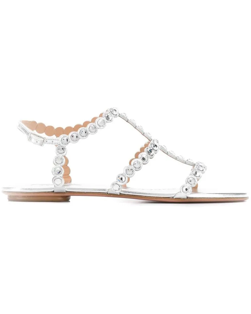 Aquazzura Sandalen mit Kristallen - Silber Silber