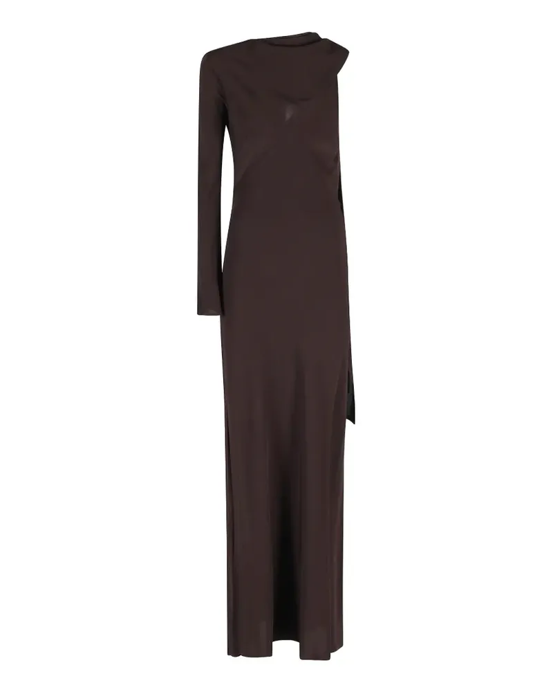 Erika Cavallini Milva draped V-neck maxi dress - Braun Braun