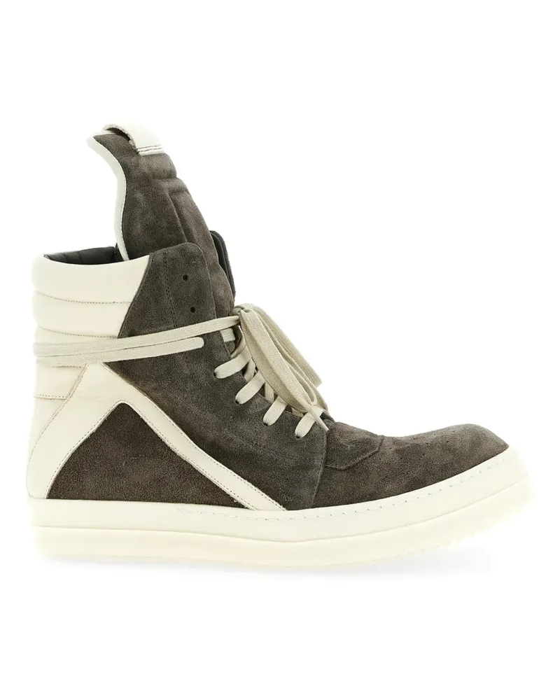Rick Owens geobasket suede leather sneakers - Grau Grau
