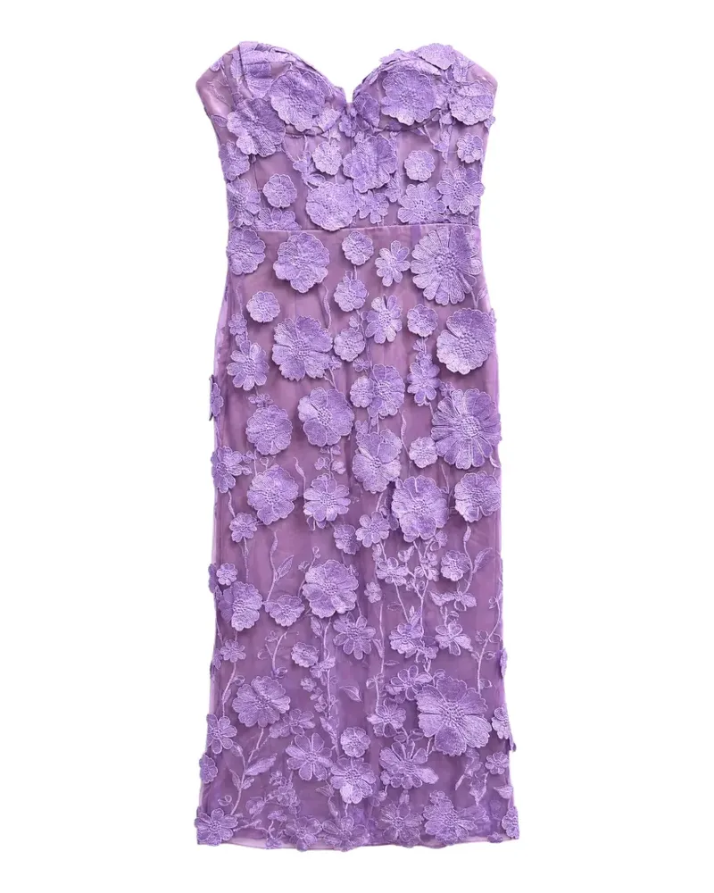 BRONX AND BANCO Midikleid mit Blumenapplikation - Violett Violett