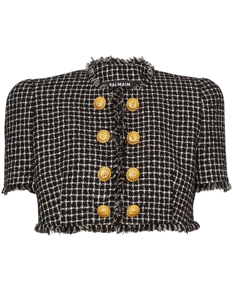 Balmain Cropped-Jacke aus Tweed - Schwarz Schwarz