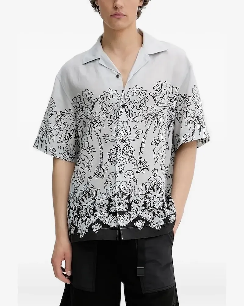 HUGO BOSS Hemd mit Blumen-Print - Blau Blau