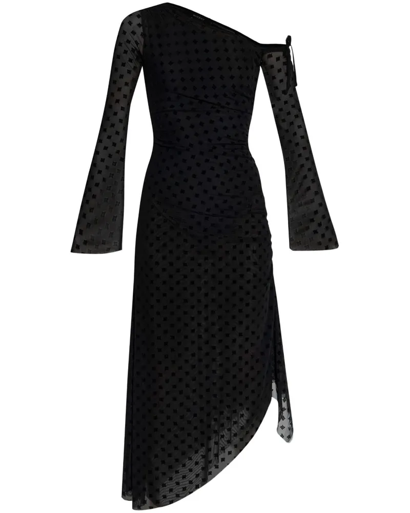 MISBHV Midikleid mit beflocktem Logo - Schwarz Schwarz