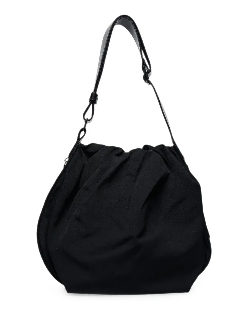 Yohji Yamamoto Mini Tote Bag mit Kordelzug - Schwarz Schwarz