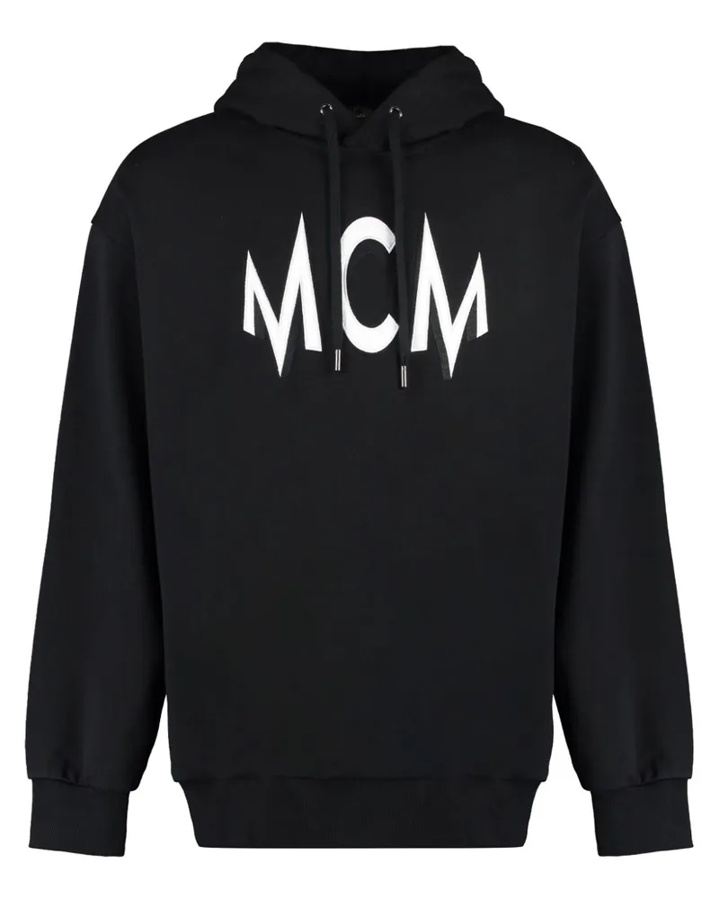 MCM Hoodie mit Intarsien-Logo - Schwarz Schwarz