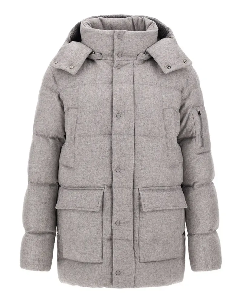 Herno Gesteppter Parka aus Kaschmir und Seide - Grau Grau