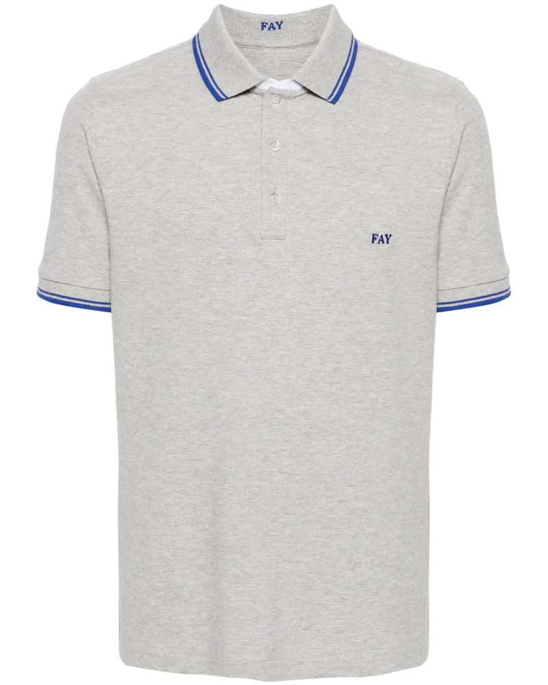 Fay Poloshirt mit Logo-Stickerei - Grau Grau