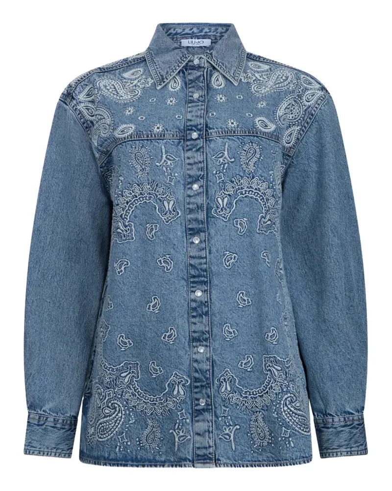 Liu Jo Jeanshemd mit Stickerei - Blau Blau