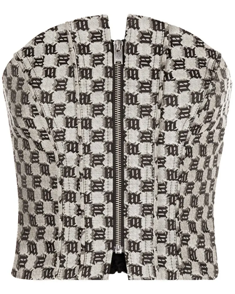 MISBHV Jacquard-Top mit Monogramm - Nude Nude