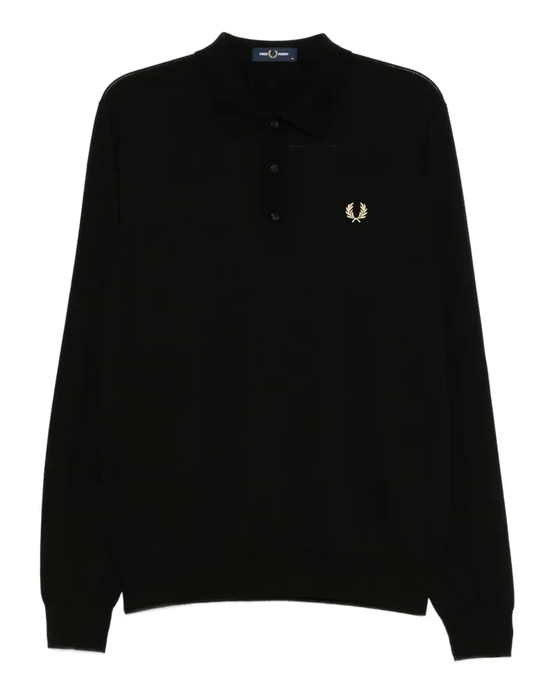 Fred Perry Poloshirt mit Logo-Stickerei - Schwarz Schwarz