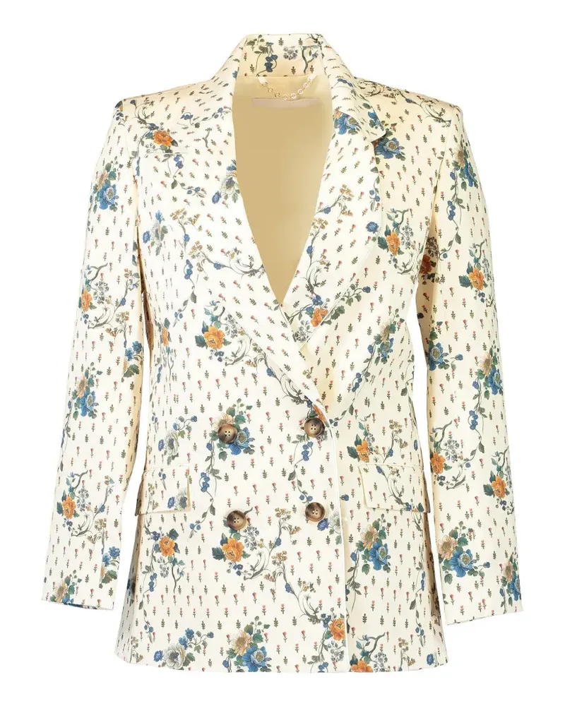 Borgo De Nor floral twill quinn jacket - Nude Nude