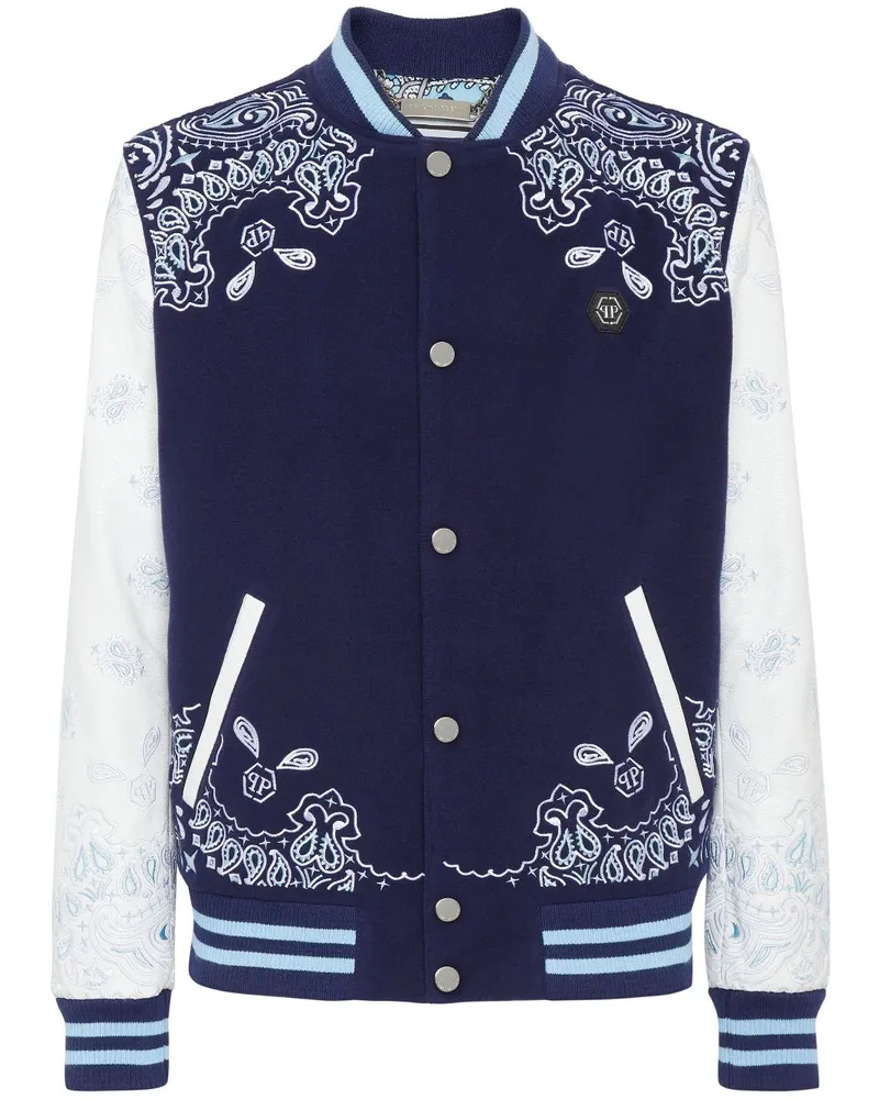 Philipp Plein Bomberjacke mit Paisley-Print - Blau Blau