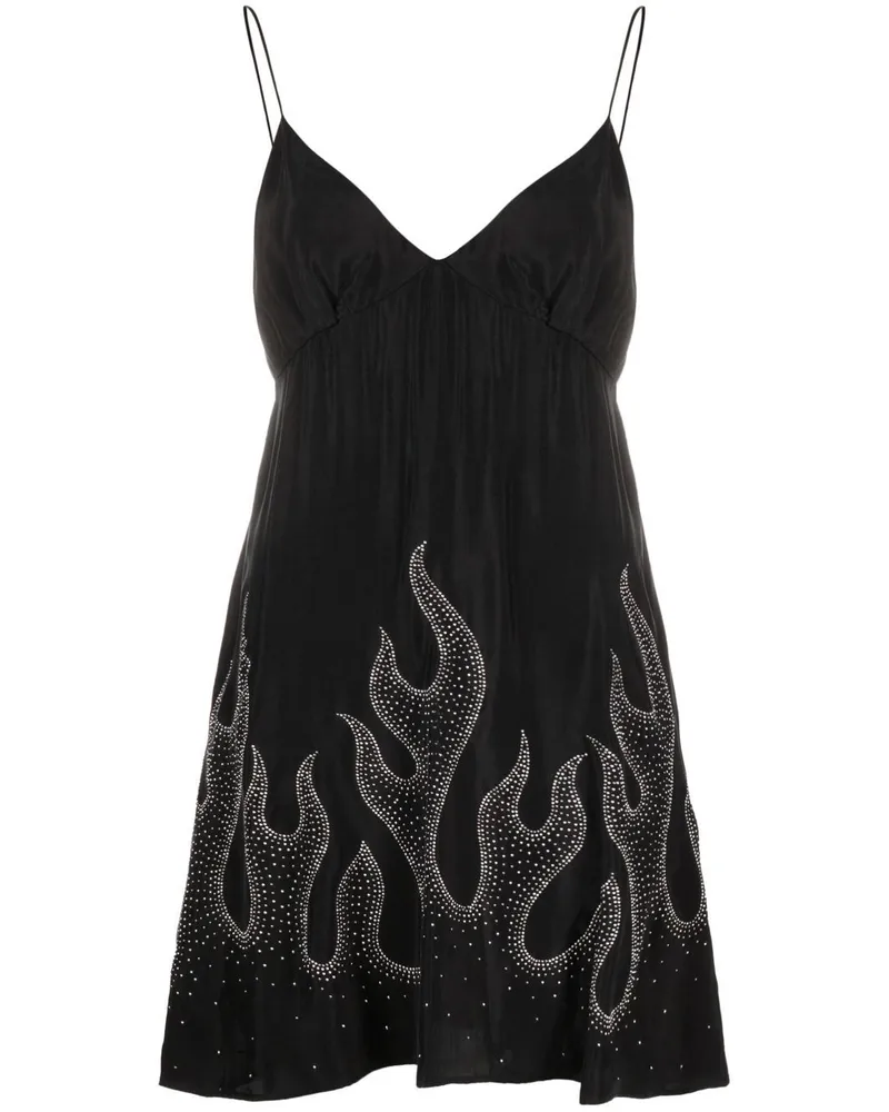 Palm Angels Minikleid mit Flammen-Print - Schwarz Schwarz