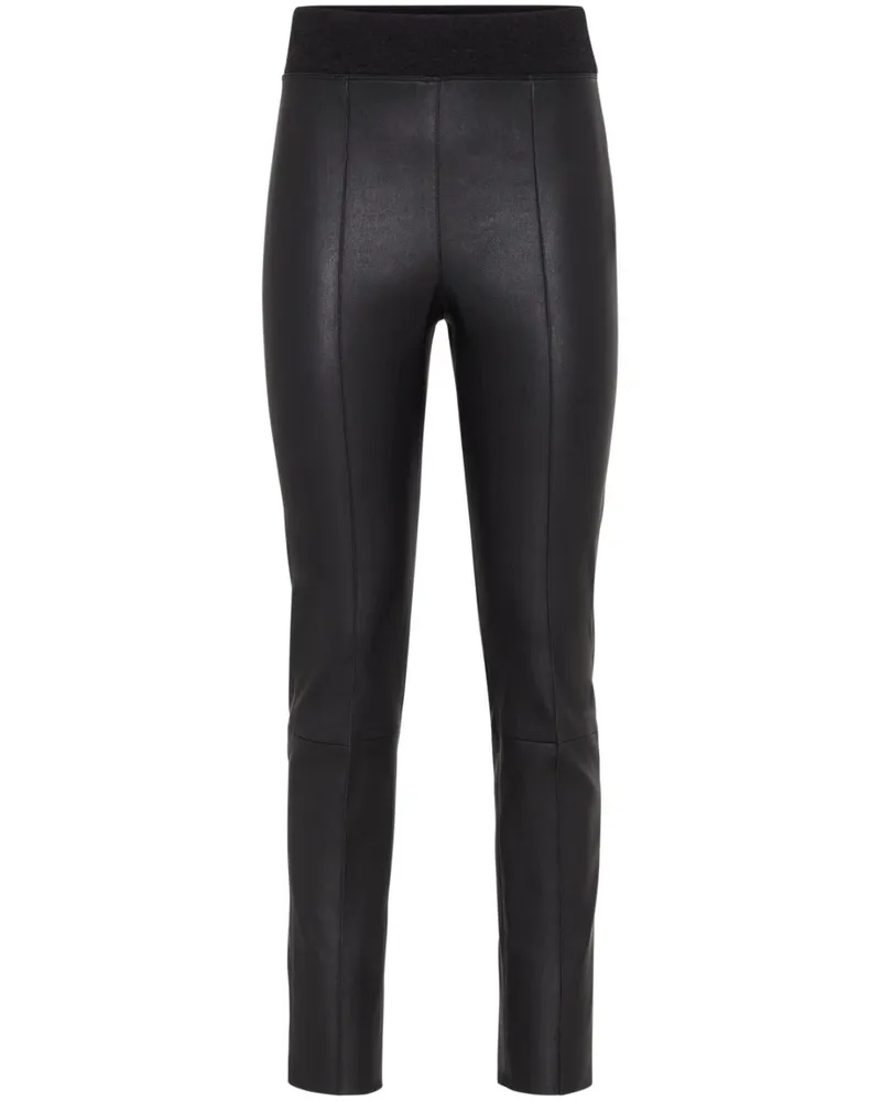 Brunello Cucinelli Leggings aus Leder - Schwarz Schwarz