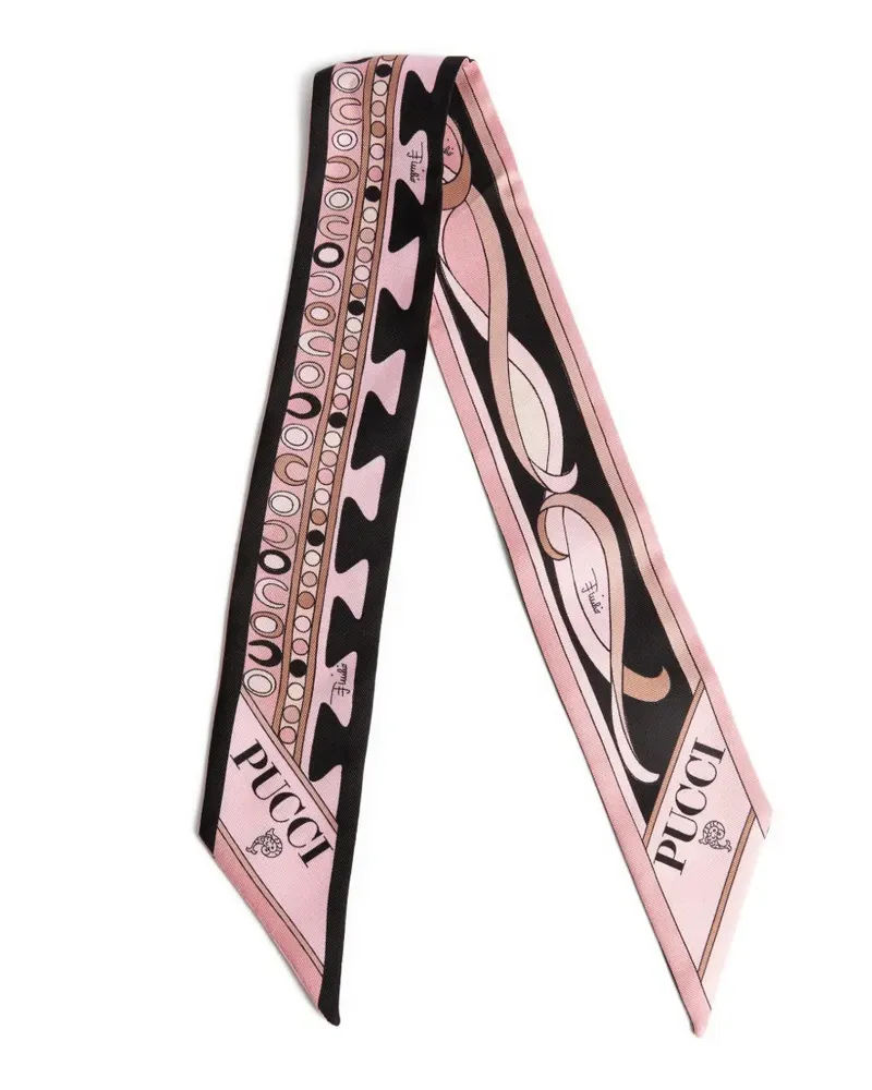 Emilio Pucci Schal aus Seidentwill mit Print-Mix - Rosa Rosa