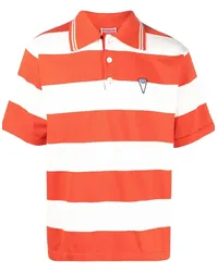 Kenzo Gestreiftes Poloshirt mit Logo-Print Orange