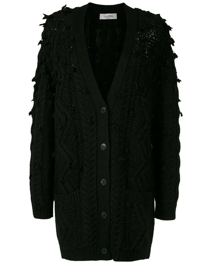 Valentino Garavani Cardigan im Oversized-Look - Schwarz Schwarz