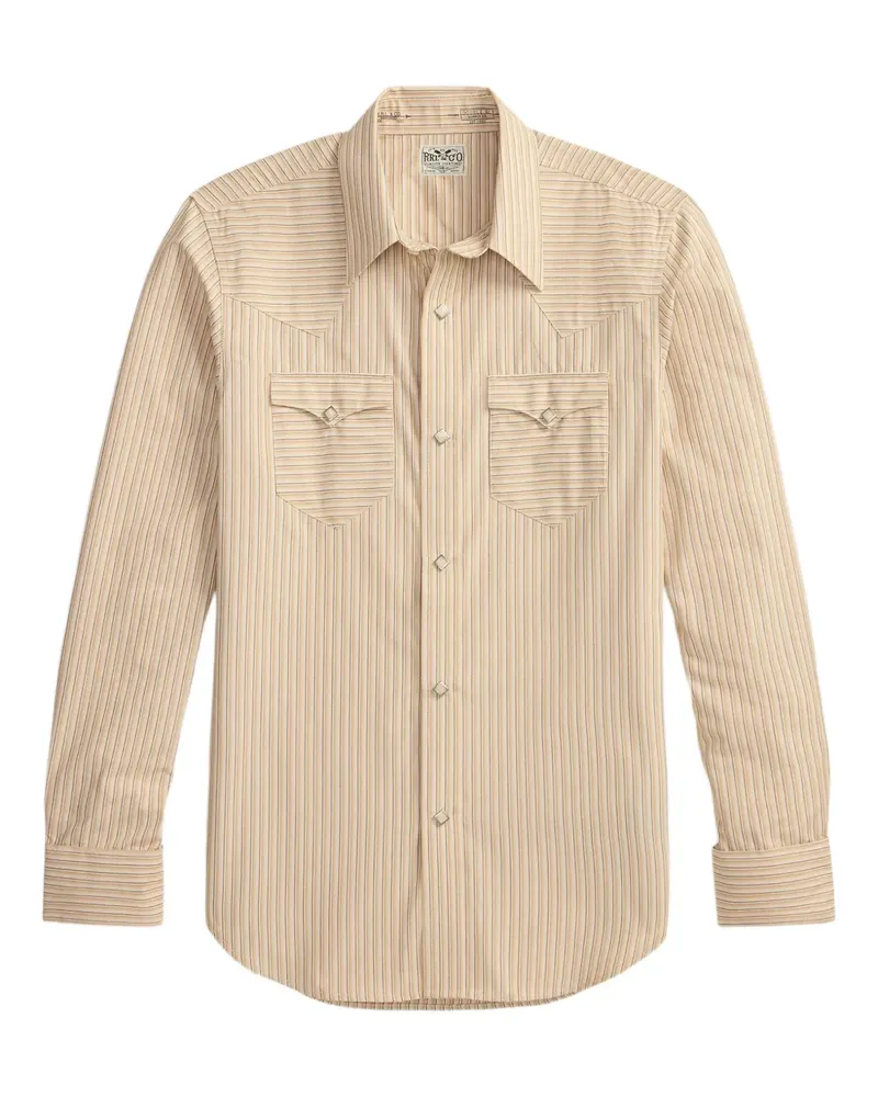 Ralph Lauren Gestreiftes Hemd mit Klappentaschen - Nude Nude
