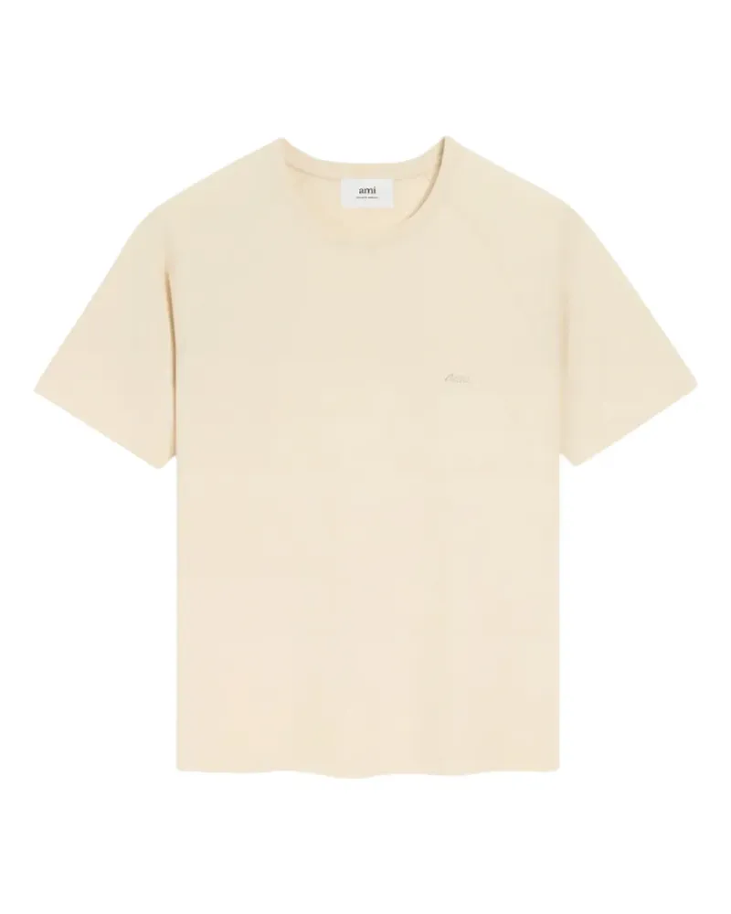 AMI Paris embroidered-logo T-shirt - Nude Nude
