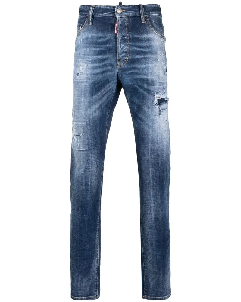 Dsquared2 Slim-Fit-Jeans im Distressed-Look - Blau Blau