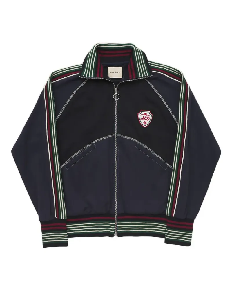 Nicholas Daley striped logo-patch jacket - Blau Blau