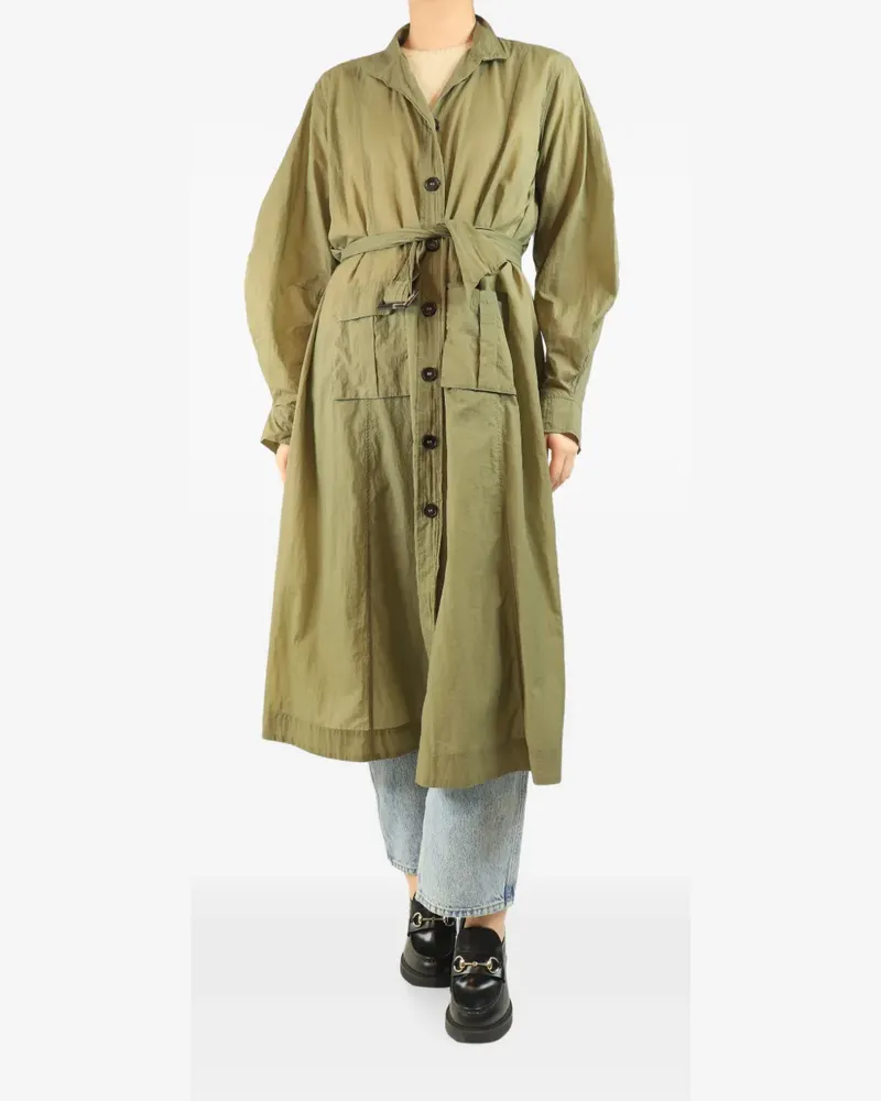 Ganni belted shirt midi dress - Grün Grün