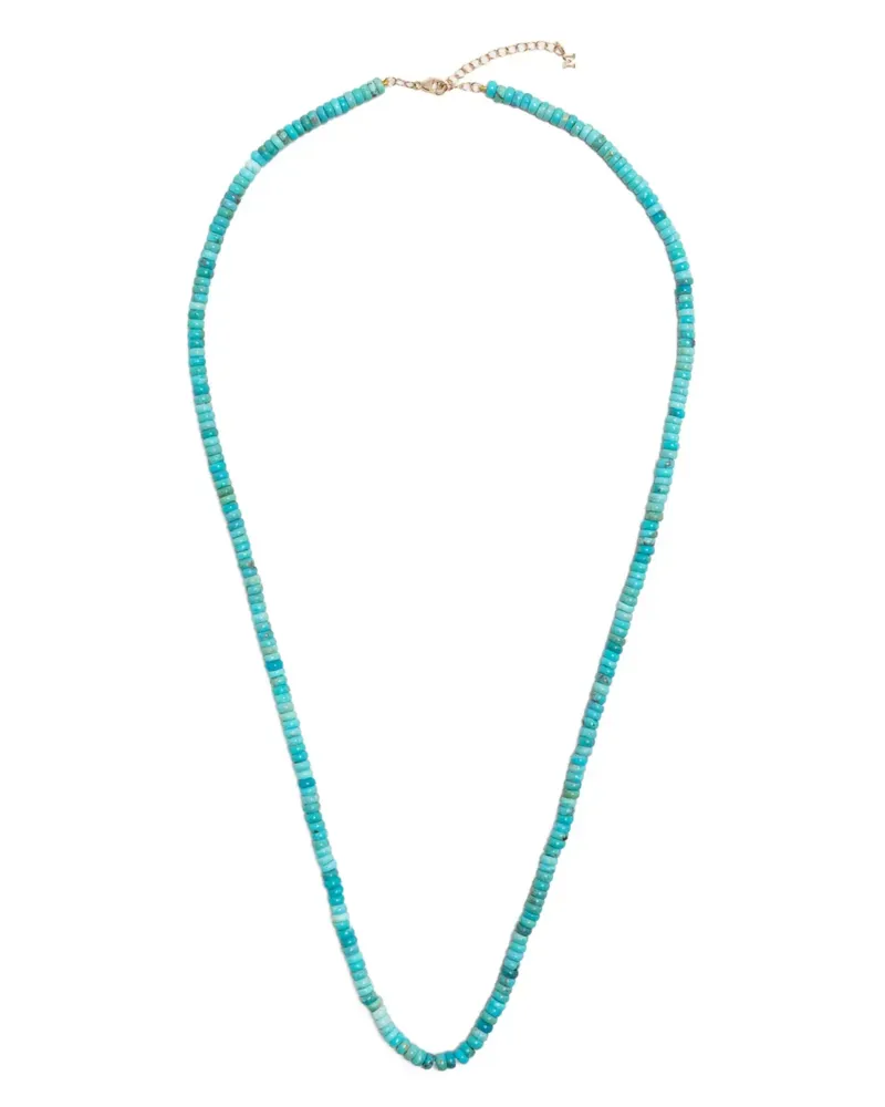MATEO 14kt Gelbgold-Perlenarmband mit Türkis - Blau Blau