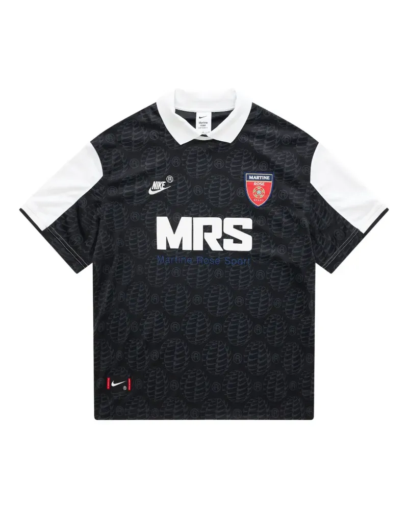 Nike monogram-pattern colour-block T-shirt - Schwarz Schwarz