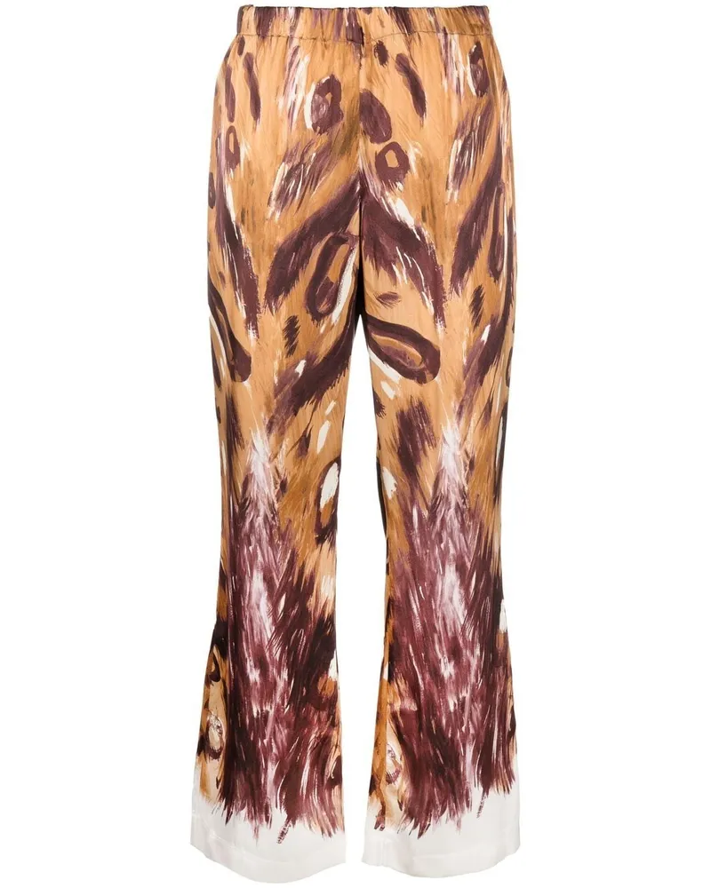 Marni Schlaghose mit grafischem Print - Braun Braun