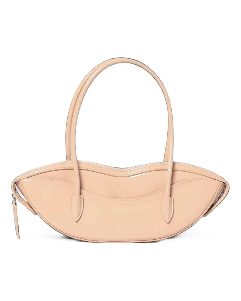Fiorucci Lips patent-finish shoulder bag - Nude Nude