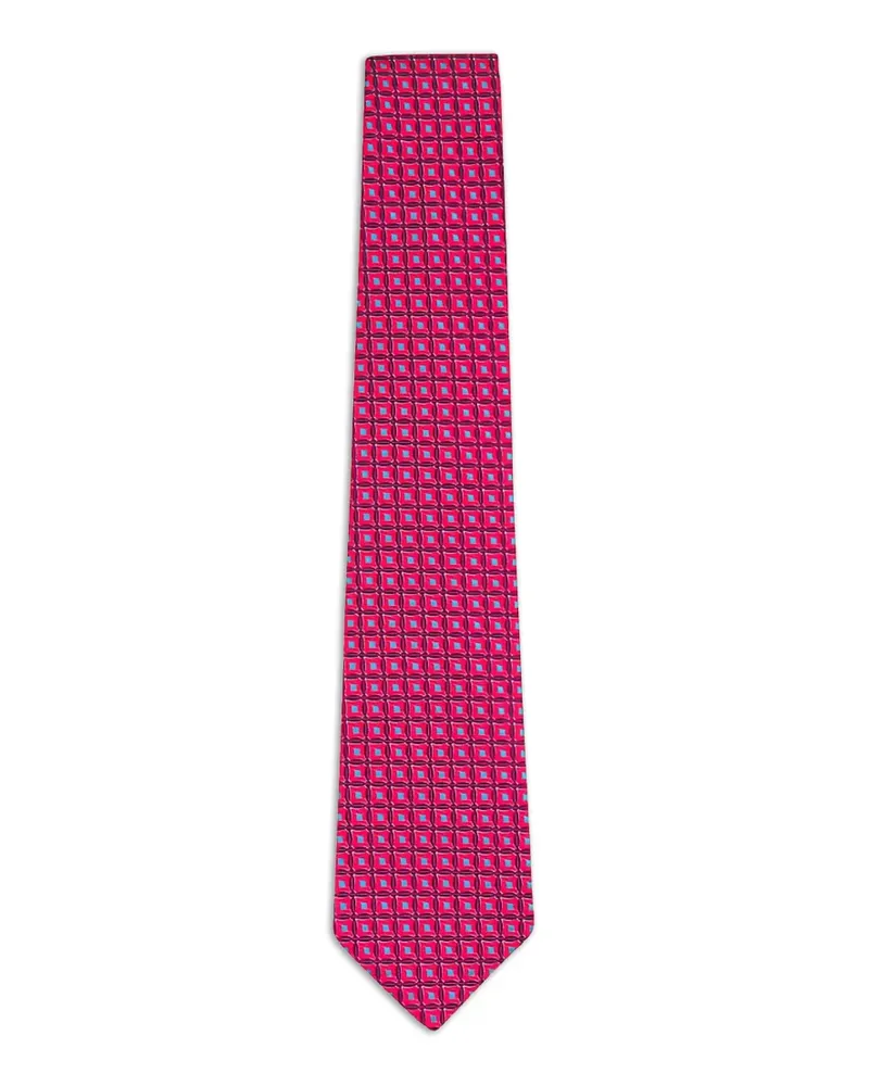 Kiton geometric-pattern silk tie - Rot Rot