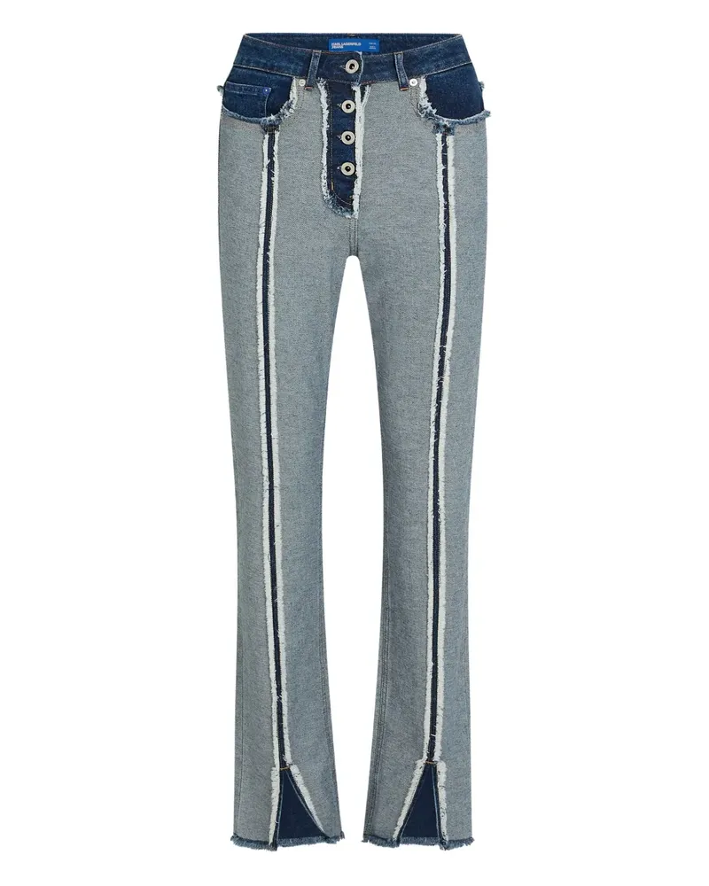 Karl Lagerfeld Straight-Leg-Jeans mit hohem Bund - Blau Blau