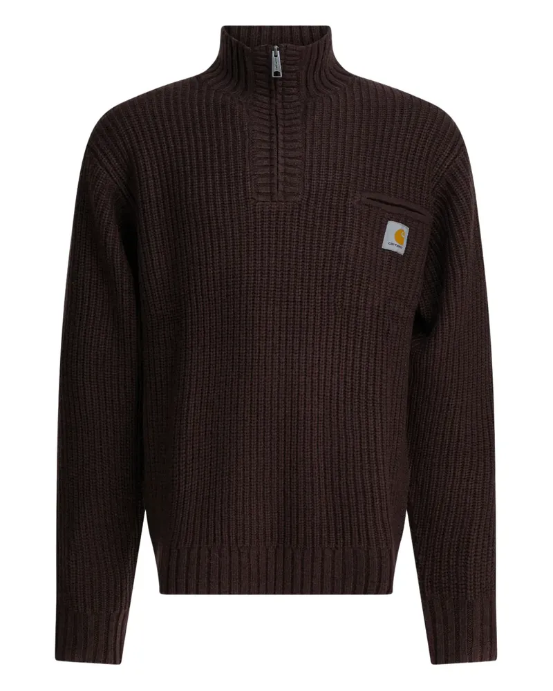 Carhartt WIP Detroit ribbed zip sweater - Braun Braun