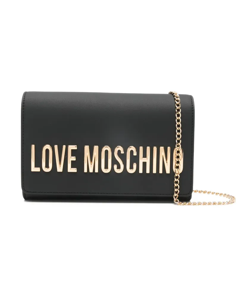 Moschino logo chain crossbody bag - Schwarz Schwarz