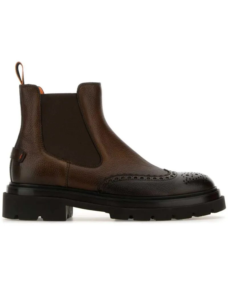 Santoni Chelsea-Boots mit Budapestermuster - Braun Braun