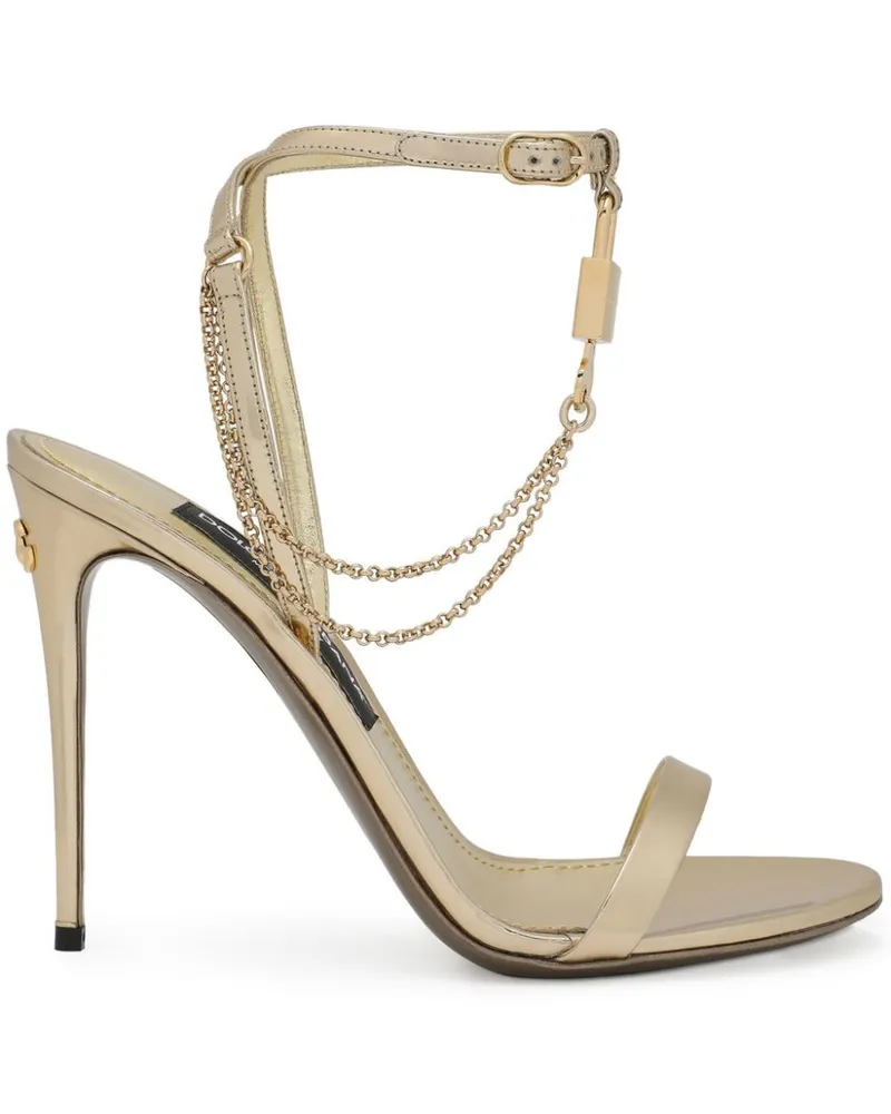 Dolce & Gabbana Sandalen mit Schlossdetail 105mm - Gold Gold